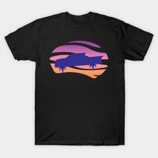 Retro wave flying pickup truck T-Shirt